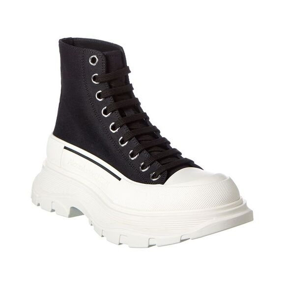 Alexander Mcqueen Tread Slick Canvas Boot Black